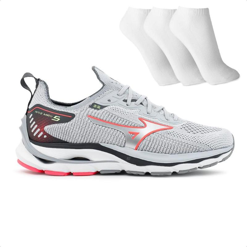 Tênis Mizuno Wave Mirai 5 Feminino + 3 Pares de Meias - Tênis